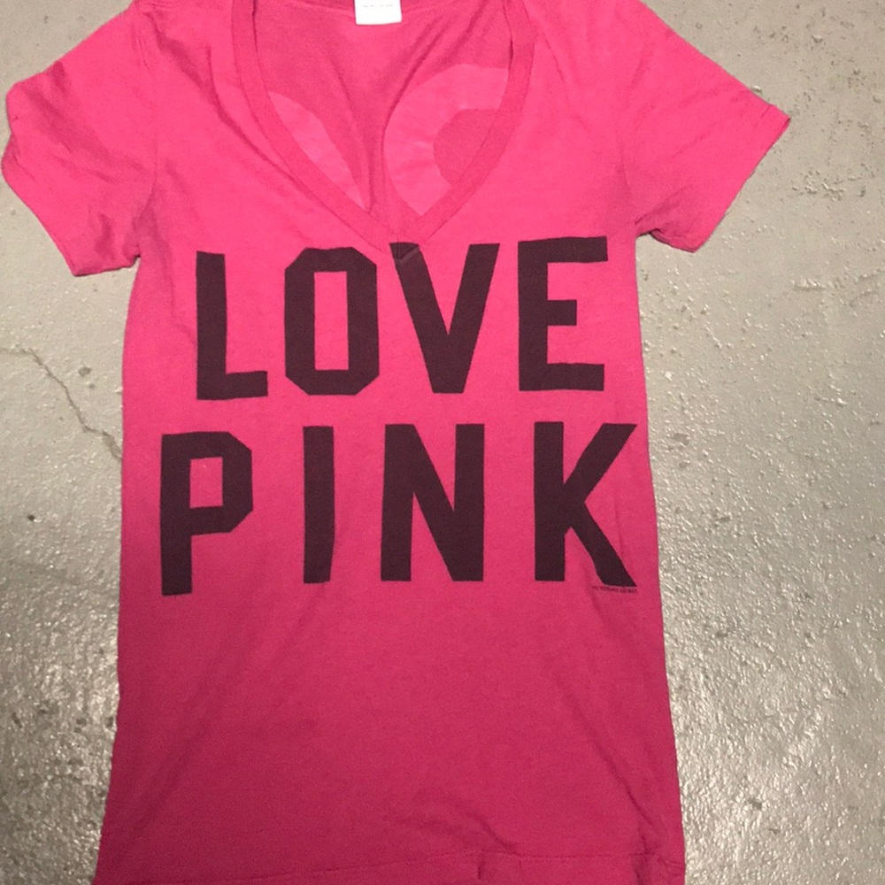 PINK VS V neck tee shirt